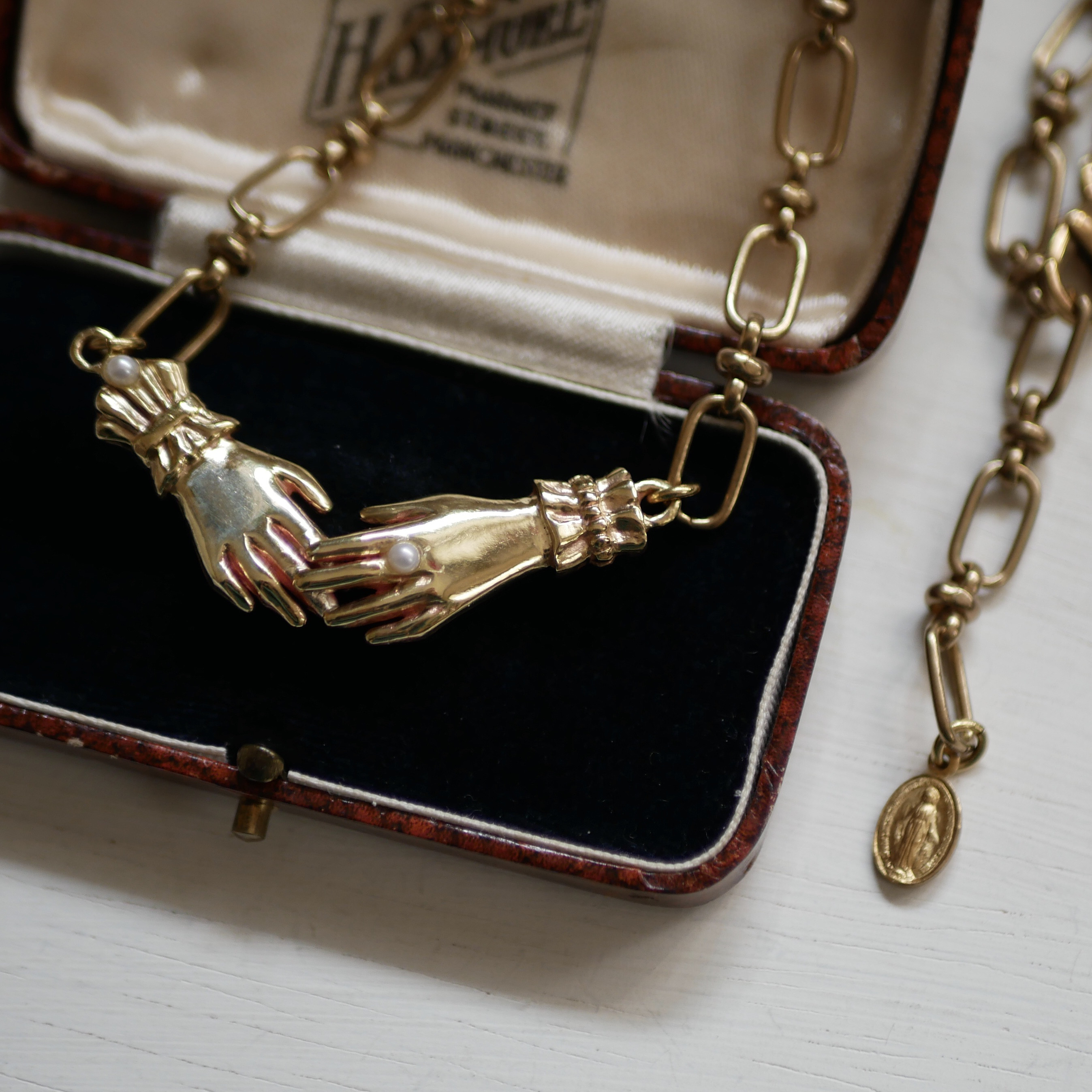 ネックレス【Lady hand vintage chain/brass】アンティーク ネックレス【Lady hand vintage chain/brass】アンティーク