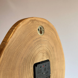 天然木の掛け時計(栗の木)電波時計 3枚目の画像
