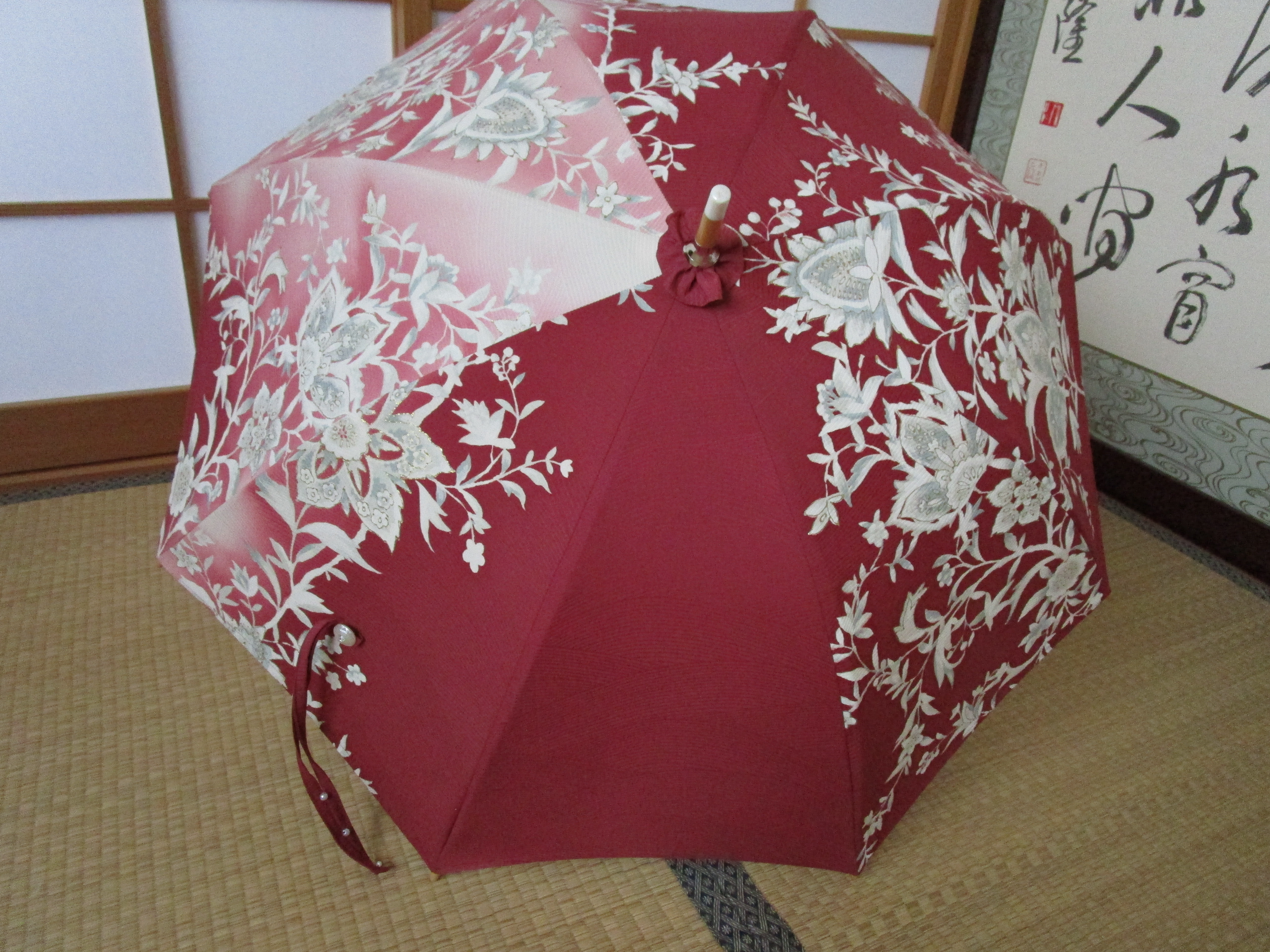 ＊ぼかし・唐花模様の日傘（傘袋付き）