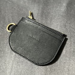 小さなフラグメントケース【ブラック】ミニ財布カードケース　コインケース　イタリアンレザー 6枚目の画像