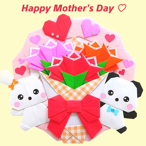 折り紙リース ✼ 母の日 カーネーション ② リース naacraft 通販