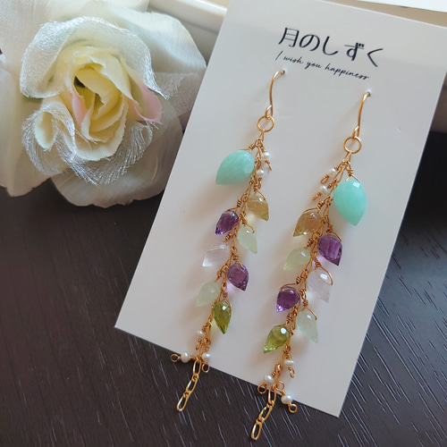 【Gewelryz】春の月夜☆天然石ピアス Gewelryz】春の月夜☆天然石ピアス 【公式通販】