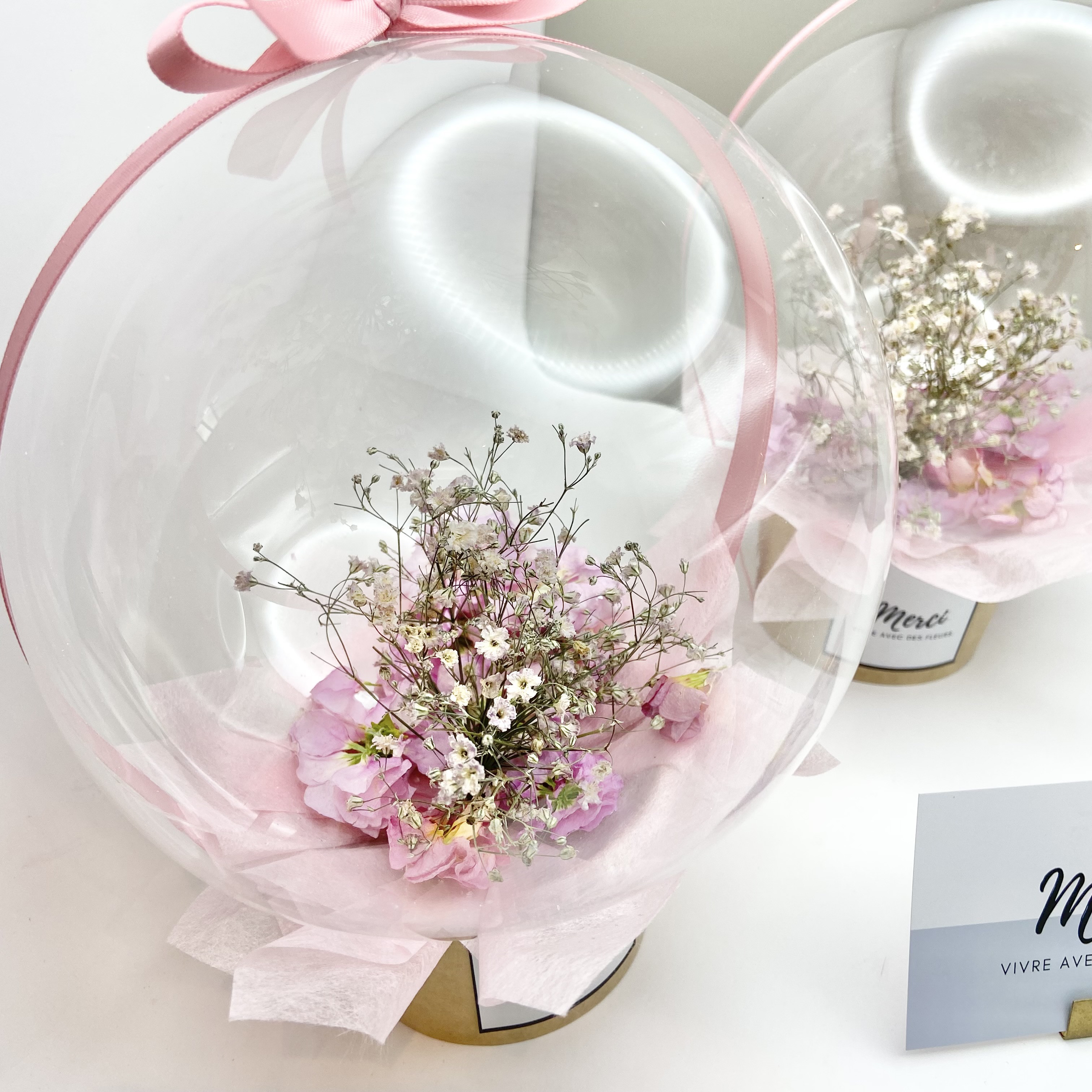 リーフと小花のドライフラワー横長スワッグ