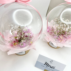 ピンク♡かすみ草　ドライフラワー　フラワーバルーンカップ♡春の贈り物♡プレゼント 6枚目の画像
