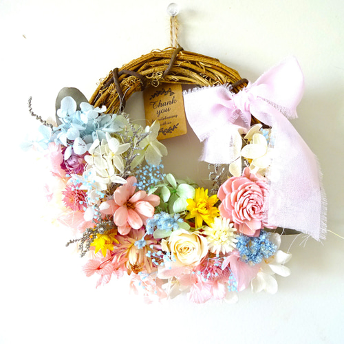 花摘みリース 可愛いお花いっぱいリース リース chloe misaki 通販  