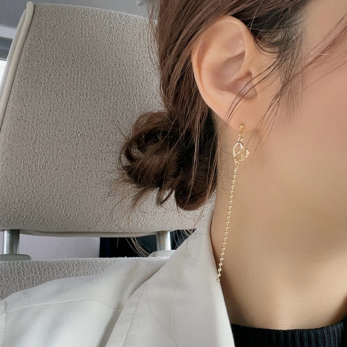 ゴールド】ハート×ボールチェーン 金属アレルギー対応 サージカル  