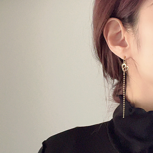 ゴールド】ハート×ボールチェーン 金属アレルギー対応 サージカル  