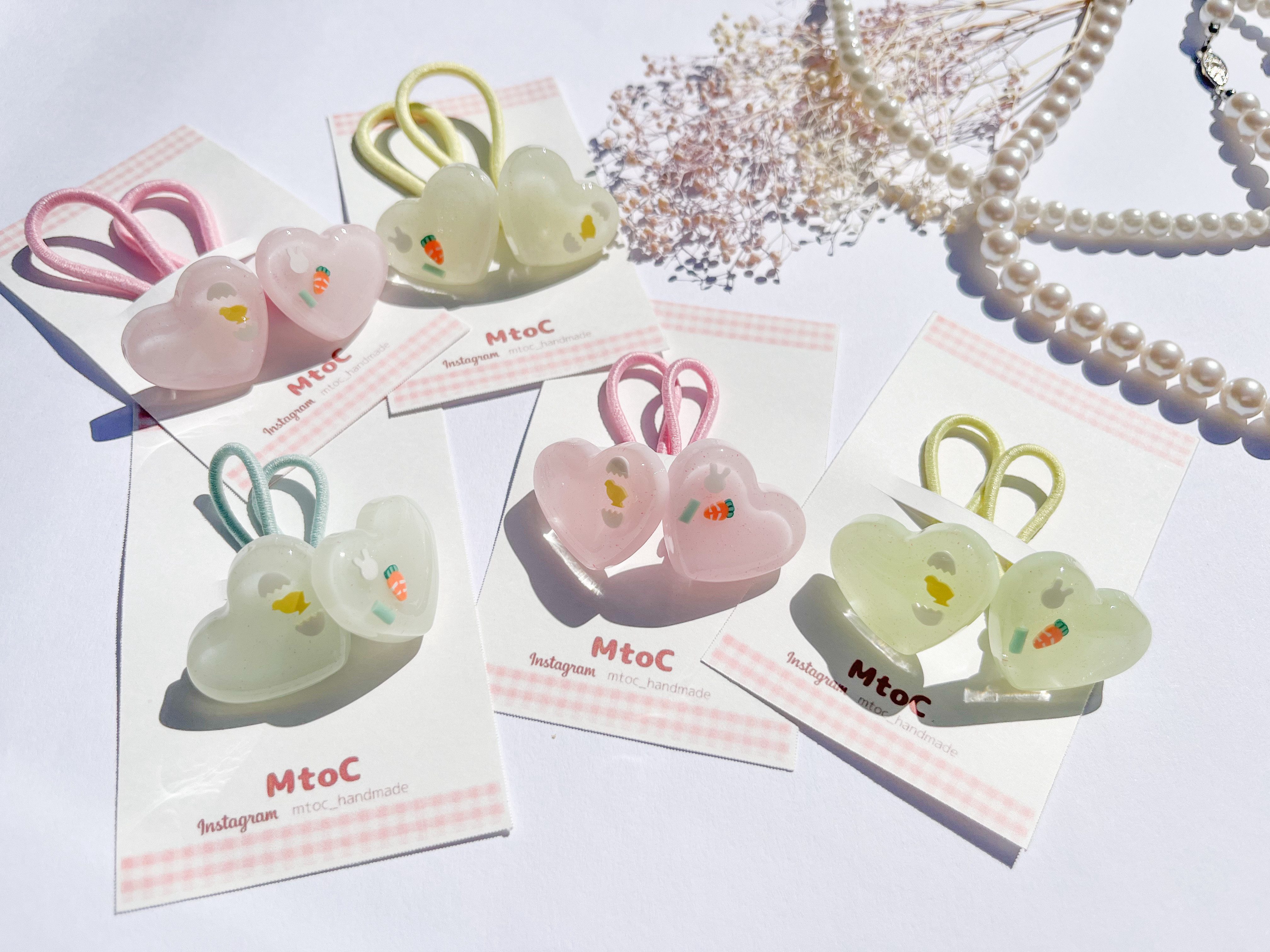 うさぎちゃん レジン ハンドメイド ヘアゴム うさぎちゃん レジン