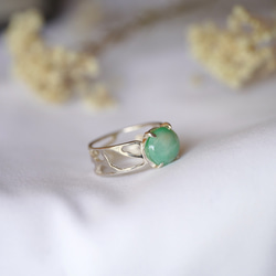 [送料当方負担] SV925 Oval Jade Arabesque s Ring(RAR11_JD#17.5) 7枚目の画像