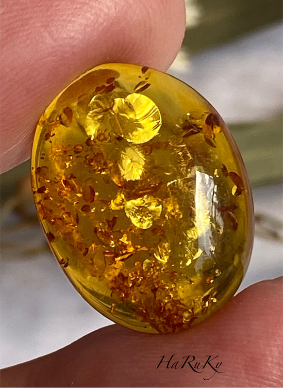 黄金のキラめき♢トップグレード♢ナチュラル バルティックアンバー ルース 06 天然石 天然色 12枚目の画像