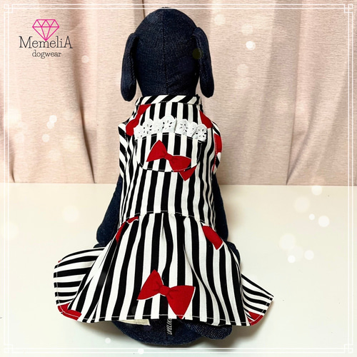 イタグレ用犬服】肩パッチンで着せやすい♡春におすすめ！リボン