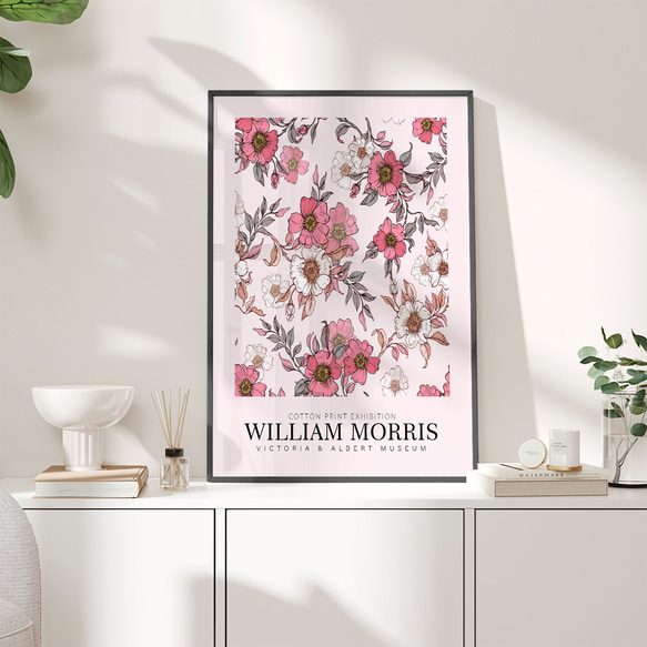 粉紅色花朵威廉莫里斯維多利亞風格室內海報外國藝術/5348 第5張的照片
