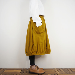 Furusuミドルバルーンスカート（木綿 からし）【受注生産対応】 4枚目の画像
