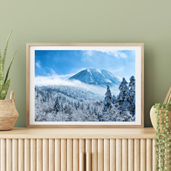 御嶽山　日和田富士冬景色　インテリアアートポスター 093 1枚目の画像