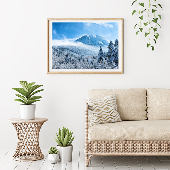 御嶽山　日和田富士冬景色　インテリアアートポスター 093 2枚目の画像