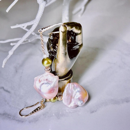 トルマリン竹 ピアス希少新品