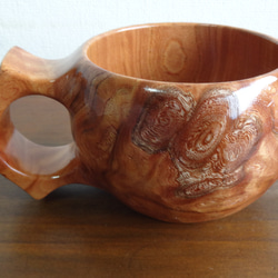 　暴れる杢ケヤキの一木彫りコーヒーカップ　 6枚目の画像