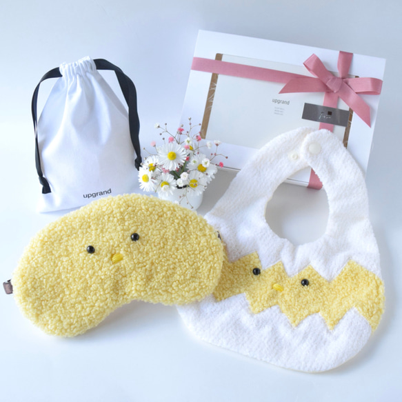 [免運費：嬰兒禮品組] 蓬鬆小雞眼罩與款式 第1張的照片