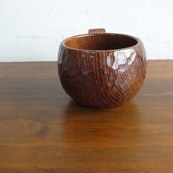 御蔵島の島グワの一木彫りコーヒーカップ 9枚目の画像