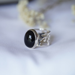 [送料当方負担] SV925 Black Onyx Arabesque Ring(RAR05SV_BO#15) 3枚目の画像