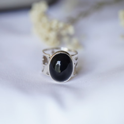 [送料当方負担] SV925 Black Onyx Arabesque Ring(RAR05SV_BO#15) 1枚目の画像