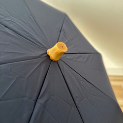 日傘 雨傘 折りたたみ傘 逆さま傘 骨8本 竹ハンドル 晴雨兼用 完全遮光 UPF50 99％UVカット ネイビー 5枚目の画像