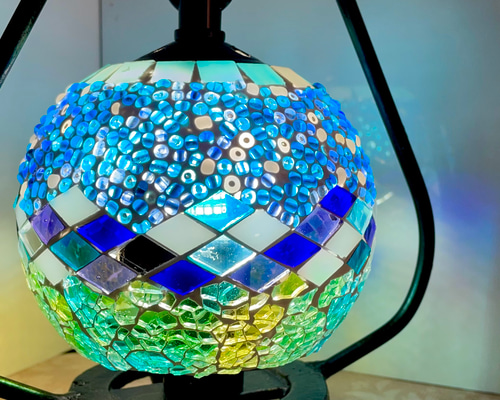 トルコランプ テーブルランプ Sサイズ【送料無料】〈b1_ta_0001〉 トルコランプ モザイクテーブルランプ ハンギング 高さ30cm 横幅18cm