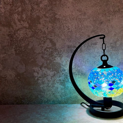 トルコモザイクランプ S （オリジナルデザインガラステーブルランプ