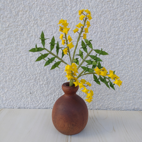 ミモザ〘鶴と亀の折り紙〙 花器付 その他アート ninnaya〘折り紙
