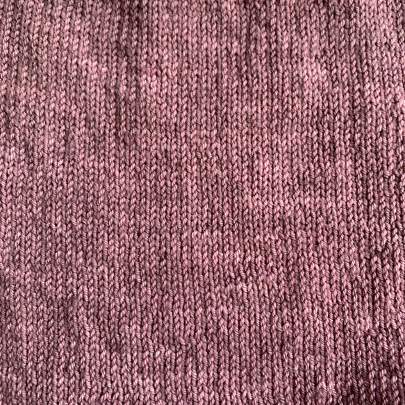 丸ヨークセーター　モーブ　手編み 