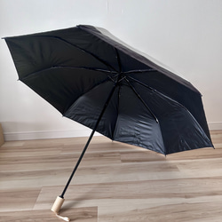 日傘 雨傘 折りたたみ傘 骨8本 晴雨兼用 完全遮光 UVカット G1/白黒 4枚目の画像