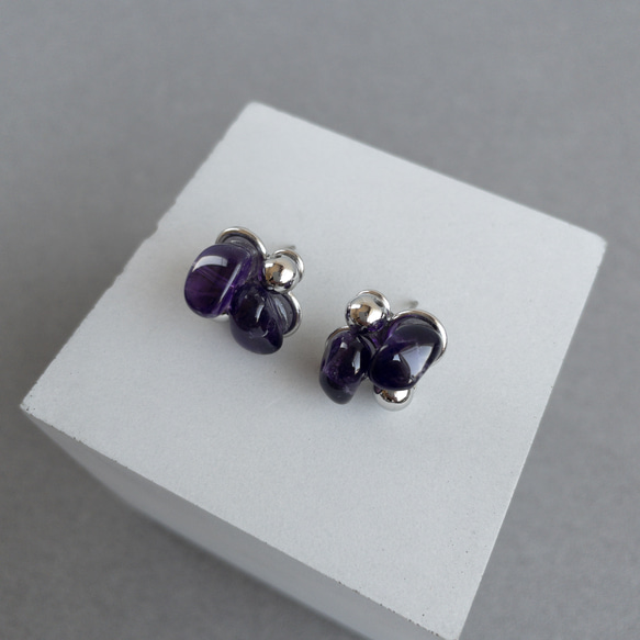 amethyst×silver ピアス/イヤリング 1枚目の画像