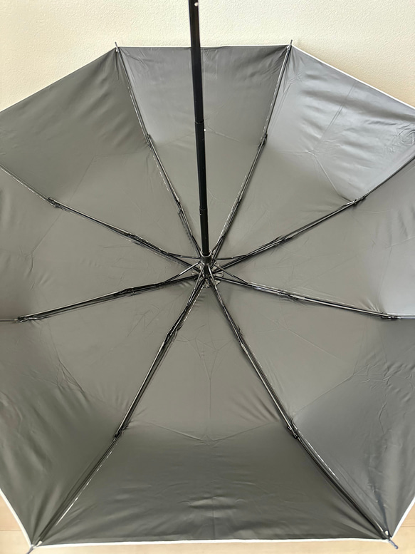 日傘 雨傘 折りたたみ傘 骨8本 晴雨兼用 完全遮光 UVカット G2/白黒ギンガム 5枚目の画像