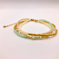 パールの春色3連ブレスレット 4枚目の画像