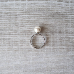 パール の 指輪（貝パール）/フリーサイズ　＠サージカルステンレス 7枚目の画像