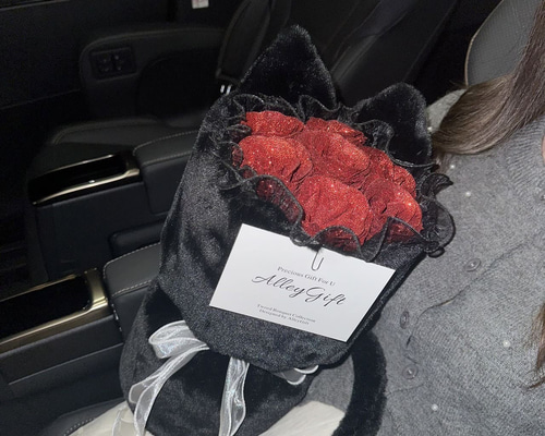 ワンホンブーケ グリッターローズ 赤 レッド 花束 グリッターローズの花束 33本 ワンホンブーケ専門店AlleyGiftの自信作