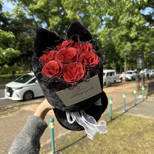 ワンホンブーケ グリッターローズ 赤 レッド 花束 ワンホンブーケ グリッターローズ 赤 レッド 花束 名古屋の