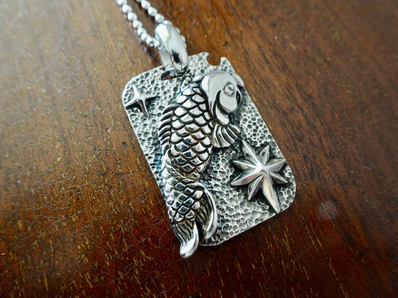 仁尾彫金『飛び鯉プレート』ハンドメイド48