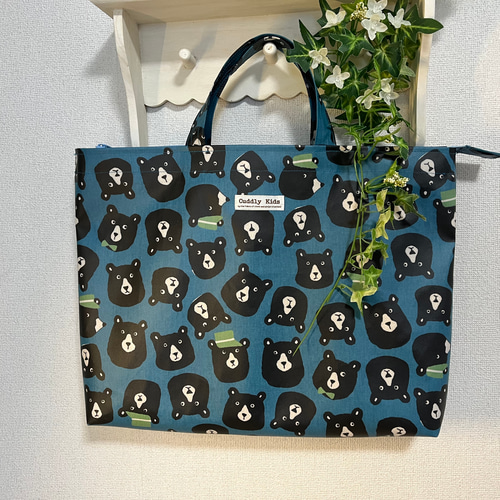 ハンドメイド　オーダー　くま　ランチョンマット　巾着袋　レッスンバック ハンドメイド オーダー くま レッスンバック ランチョンマット 巾着袋