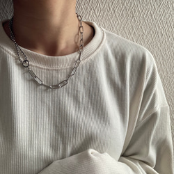 ー好きなところで留められる！mix chain necklaceー　サージカルステンレス　チェーンネックレス　チェーン 18枚目の画像