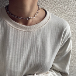 ー好きなところで留められる！mix chain necklaceー　サージカルステンレス　チェーンネックレス　チェーン 17枚目の画像