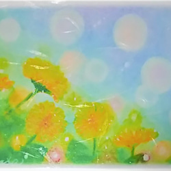 春の花３種の絵葉書(和紙)　桜・チューリップ・たんぽぽ　パステルアート 4枚目の画像