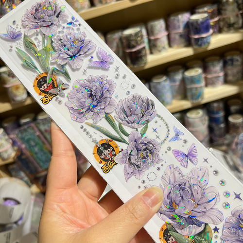 贝壳光 5cm×6m 紫荆花 海外マスキングテープ 贝壳光 5cm×6m 紫荆花 海外マスキングテープ