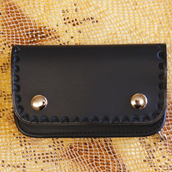 ミニトラッカーウォレット N064 黒色 BURNY 本革 バイカーウォレット ショートトラッカレザー 財布 8枚目の画像
