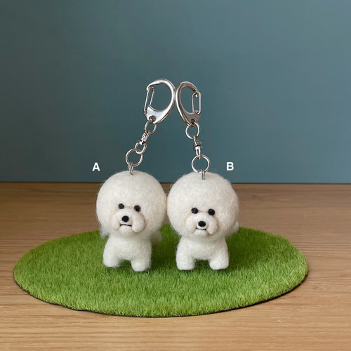 あんよピーンビションキーホルダー ビションフリーゼ 羊毛フェルト