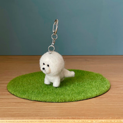 あんよピーンビションキーホルダー ビションフリーゼ 羊毛フェルト