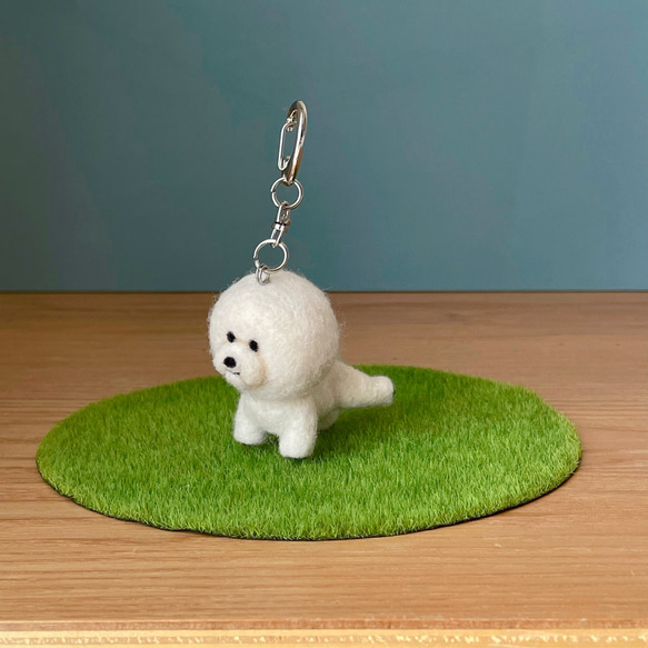 あんよピーンビションキーホルダー ビションフリーゼ 羊毛フェルト