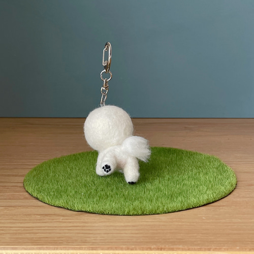 あんよピーンビションキーホルダー ビションフリーゼ 羊毛フェルト