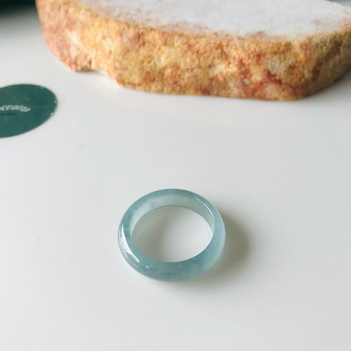 R138-004］ ジェイド JADE ヒスイ 本翡翠 くりぬき リング