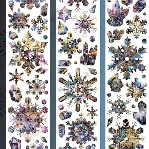 海外PETテープ 切り売り 粉雪・夜雪・氷コレクション スノーフレーク